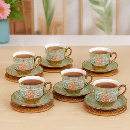 virco Pack of 1 Ceramic cups nd saucer 6+6 Ceramic cup and Saucers | Kitchen & Dining Luxury Tableware image 3