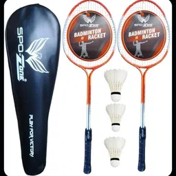 spo zone Badminton Racket Set - 2 Rackets 3 Shuttlecocks with Full Cover-226 Badminton Kit-picture-25