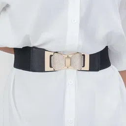killfe Women Casual Black Fabric Belt image 2