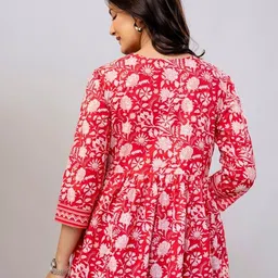 aaradhya Party Regular Sleeves Printed Women Pink Top image 3