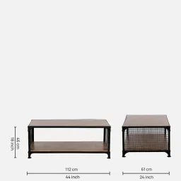 bohemiana from pepperfry Atencio Metal Coffee Table In Natural Finish image 2