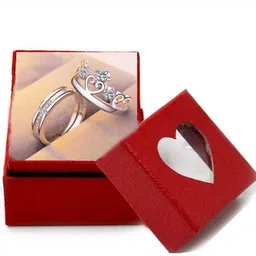 inori Couple Heart lover combo finger rings for Couples Silver Zircon Ring Set image 2