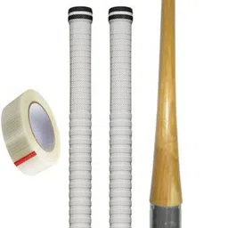 Set of 2 Cricket Bat White grip + one wooden cone (gripper) + One Side Fiber_266 Cricket Kit-image-46
