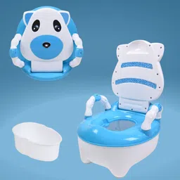 krux Puppy Face Potty Training Seat for Baby with Tray and Lid (Blue) Potty Seat-picture-26