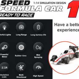 toofun 1:14 Scale High Speed F1 Formula Racing Car with Joystick Remote Control image 5