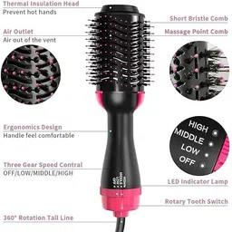 naksht 3-in-1 Hot Air Brush: One-Step Hair Dryer Hair Curler image 3