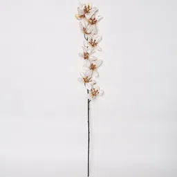 casacraft from pepperfry White Polyester Artificial Glittering Forsythia Flower Set of 2 image 2