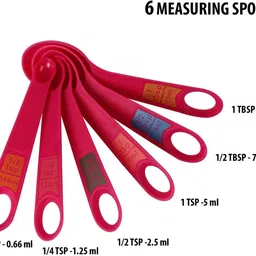 vinzesta Plastic Measuring Cups & Spoons Set of 12 | Baking & Cooking Tools with Holder Plastic Measuring Spoon Set image 3