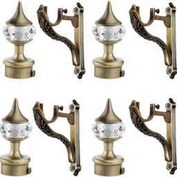 gloxy Gold Rod Rail Bracket, Curtain Knobs, Curtain Hooks, Curtain Rods Metal-picture-11