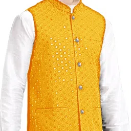 click n buy Men Embroidered Ethnic Jacket image 3