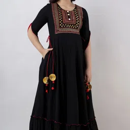 ftdiva Embroidered Viscose Rayon Stitched Anarkali Gown-picture-22