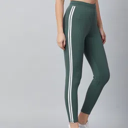 blinkin Striped Women Green Tights image 4