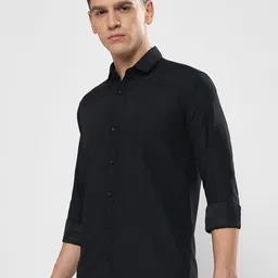 youth first Men Regular Fit Solid Spread Collar Casual Shirt image 3