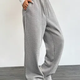 dockstreet Women Solid Grey Track Pants image 1