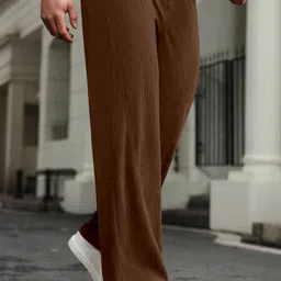 rajovati Men Loose Fit Brown Viscose Rayon Trousers image 2