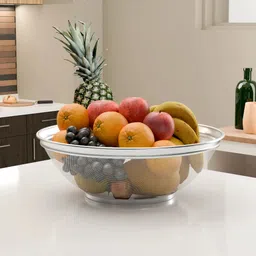 kuber industries Strainer Stainless Steel Fruit Basket for Dining Table | HW11 - Silver Stainless Steel Fruit & Vegetable Basket-picture-24