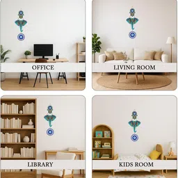 celscity Evil Eye Wall Hanging Hamsa Hand Wall Art, Elephant Hanging Decoration image 2