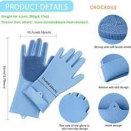 vidhisha electronic Silicone Dishwashing Gloves for Home Wet and Dry Glove image 3