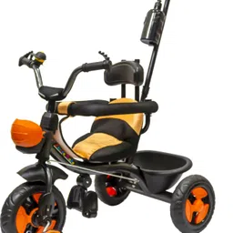 maanit Lovely Baby Tricycle for Kids Parent Handel with Back and Front Basket Tricycle for Baby boy\Girl Kids Play Tricycle of 1.5 Years to 5 Years with Parental/Push Handle Control Smart Plug LB525-Handle Tricycle-picture-14