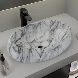 Vessel Sink Basin for Bathroom - 56.5x44.5x15 cm Tabletop-Basin-White-A770 Table Top Basin-image-4