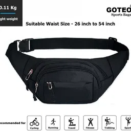 GOTEO Waist Bag Fanny Pack Money Belt Travel Hiking Camping Outdoor Sports Walking Running Jogging Cycling with Water Bottle Holder Mobile Phone Document passport Holder Waterproof Bag for Men and Women Waist Pouch Waist Belt Chest Pouch image 5