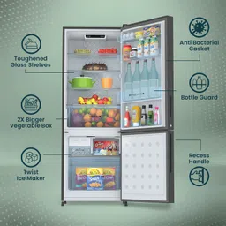 haier 300 L Frost Free Double Door Bottom Mount 2 Star Refrigeratorwith 1 hour Icing image 5