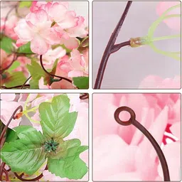 satyam kraft 2 Line Artificial Cherry Blossom Rattan Flower Hanging String Line diwali baby Pink Cherry Blossom Artificial Flower image 3