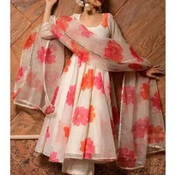 vanray fashion Printed Georgette Stitched Anarkali Gown image 2