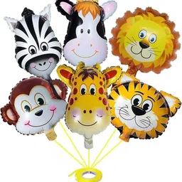 acome Solid Jungle Theme Balloon Foil Character Pack of 6-PK8 Balloon-picture-48