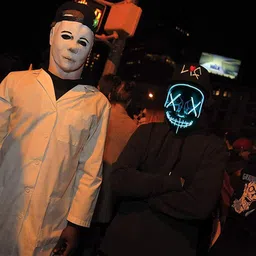 gustave Halloween Mask LED Light up Mask for Festival Cosplay Costume Party Decorations Party Mask image 3