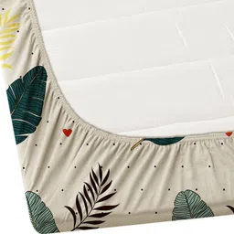 anand creative store Cotton Double Fitted (Elastic) 254 TC Printed Bedsheet image 3