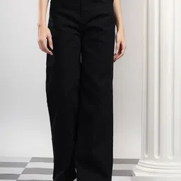 kotty Women Straight Fit High Rise Black Jeans image 1