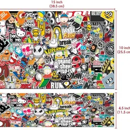 Skinny Full & Body Laptops Skin Bubble-Free HD Quality Sticker FBD_SK1_Multi Catoon Babble free Vinyl Laptop Decal 15.6 image 4