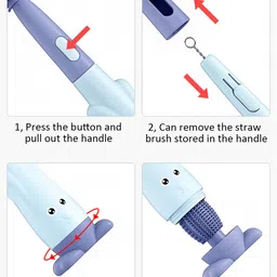 little curious 3in1 Baby Bottle Cleaning Brushes Set : Bottle, Pacifier and Straw Cleaner image 5
