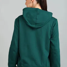 alan jones Women Full Sleeve Solid Hooded Sweatshirt image 4