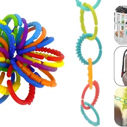 globular Lots Of Links Rings Attach to Any Hanging Stand Clip New Born Baby 0M+ 24 Piece Rattle image 2