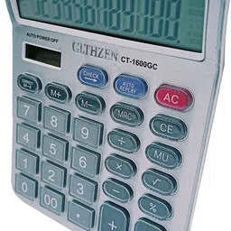 githzen CT-1600GC 112 Steps Check, 12 Digits & 5 Inch Large Display, Two Way Power, Electronic Financial Calculator image 3