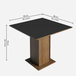 madesa Madera 4 Seater Dining Set In Brown Finish image 2