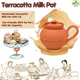 ksi Handmade Terracotta Clay Milk Sugar Pot Tea Kettle for Serving Tea Urn image 2