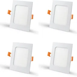 brightline 3 Watt Ultra Slim White Led Super Bright Panel Light Square Shape Conceal POP Light (Pack of 04) Recessed Ceiling Light Ceiling Lamp image 1