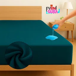 furnigully Double Size Fitted Terry Cotton Waterproof, Breathable, Stretchable Mattress Cover image 1