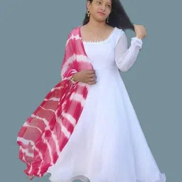 nirva enterpries Geometric Print Georgette Stitched Anarkali Gown-picture-12