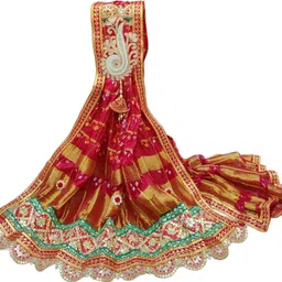 ranisatiya creation Georgette Embroidered, Printed Red Women Dupatta image 2