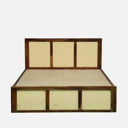 woodsworth from pepperfry Albans Sheesham Wood Queen Size Bed In Provincial Teak Finish With Box Storage image 5