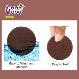 beebaby Infant Soft Silicone Cookie Teether with Carry Case. 100% BPA FREE Teether image 3