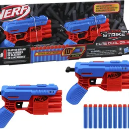 nerf Alpha Strike Claw Dual QS-4 Blaster Set-Includes 2 Blasters and 10 Elite Darts Guns & Darts image 1