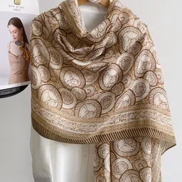 phelipgero Printed Viscose Women Brown Scarf image 3