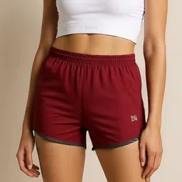 fitinoutfit Solid Women Red Gym Shorts, Casual Shorts, Sports Shorts-picture-19