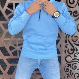 we perfect Men Full Sleeve Solid Hooded Sweatshirt image 5