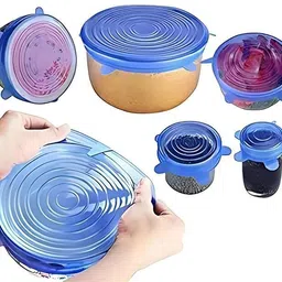 ablue clipper Silicone Stretch Lids – 6 Pack Reusable, Leak-Proof, Microwave & Freezer Safe 6 inch Lid, Pack of 1-picture-23